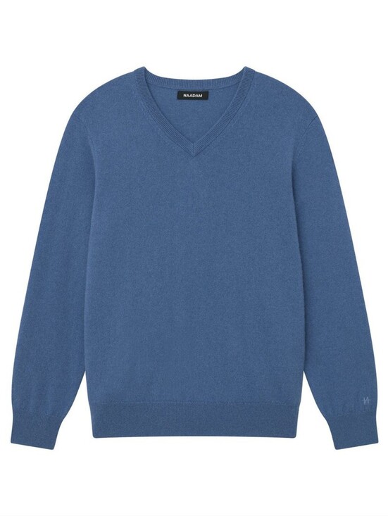 NAADAM Other - NAADAM Men's V-Neck Cashmere Sweater - Blue Horizon, Large